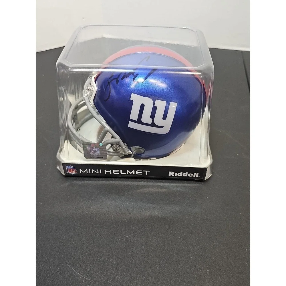 Eli Manning + 1  New York Giants Autographed Riddell Mini Helmet 2013 Seaaon